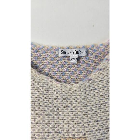 See & be seen statement poncho soft winter warm S/ M neutral 3D whimsical modern - Picture 6 of 11